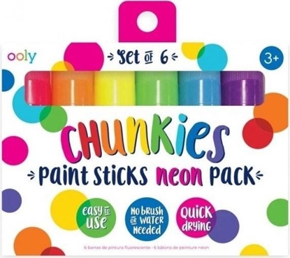 Attēls no Kolorowe Baloniki Farby w kredce Chunkies Paint Sticks Neon 6szt