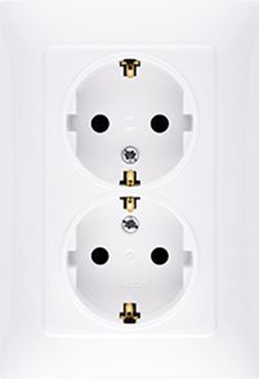 Picture of Kontakt-Simon Gniazdo wtyczkowe Simon 10 podwójne z uziemieniem schuko biay (CGSZ2/11)