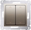 Picture of Kontakt-Simon cznik aluzjowy Simon 54 trójpozycyjny podwójny 10A 250V zoty mat (DZW2.01/44)
