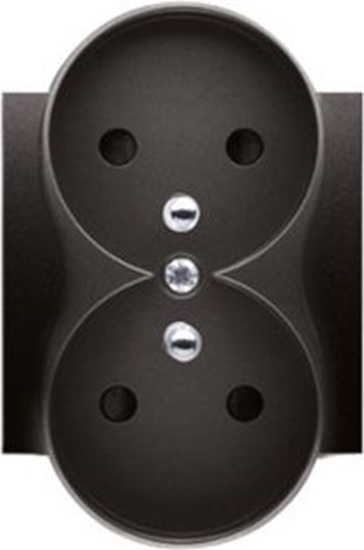 Picture of Kontakt-Simon Pokrywa gniazda podwójnego z przesonami antracyt (DGZ2MZNP/48)