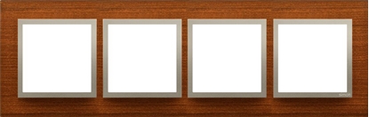 Attēls no Kontakt-Simon Ramka poczwórna Simon 54 drewno zoty orzech (DRN4/86)