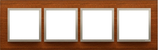 Picture of Kontakt-Simon Ramka poczwórna Simon 54 drewno zoty orzech (DRN4/86)