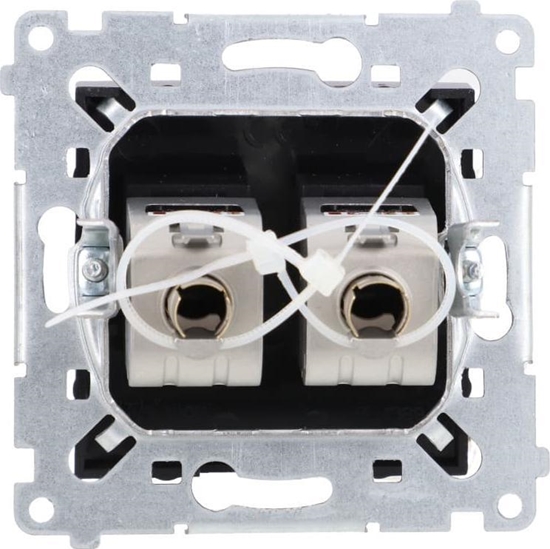 Picture of Kontakt-Simon Simon 54 Gniazdo komputerowe podwójne RJ45 kategoria 6 ekranowane z przeson przeciwkurzow (modu) czarny mat D62E.01/49