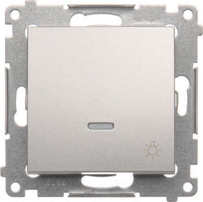 Изображение Kontakt-Simon Simon 54 Przycisk /wiato/ z podwietleniem LED 16AX 250V srebrny mat DS1AL.01/43