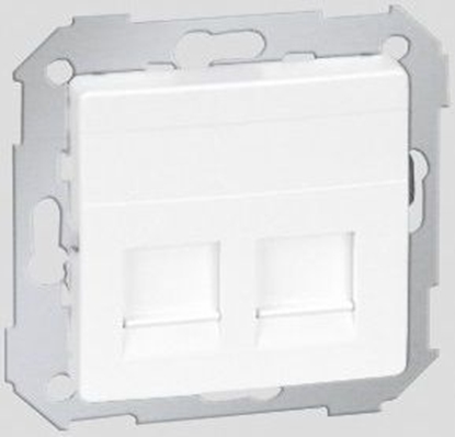 Attēls no Kontakt-Simon Simon 82 Pokrywa gniazda teleinformatycznego podwójnego 2xRJ paska z adapterem i przeson biaa (82006-30)