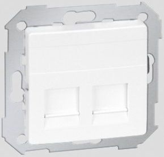 Picture of Kontakt-Simon Simon 82 Pokrywa gniazda teleinformatycznego podwójnego 2xRJ paska z adapterem i przeson biaa (82006-30)