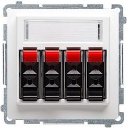 Attēls no Kontakt-Simon Simon Basic Gniazdo gonikowe poczwórne z polem opisowym biae BMGL34.01/11 (WMUG-04000x-1011)