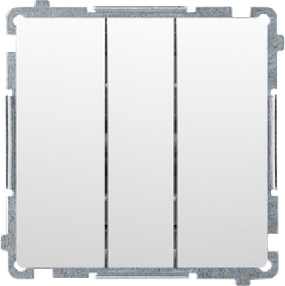 Attēls no Kontakt-Simon Simon Basic Przycisk potrójny (modu) 10AX, 250V~, szybkozcza biay BMP31.01/11