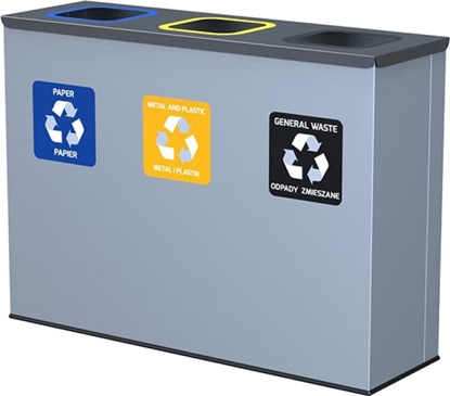 Изображение Kosz na mieci ALDA do segregacji stal nierdzewna (A134-10)