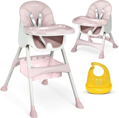 Изображение Ricokids Krzeseko do karmienia Milo ze stolikiem róowe (700002)