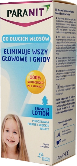 Picture of Lactacyd PARANIT Sensitive Lotion eliminujcy wszy i gnidy do wosów dugich 150ml