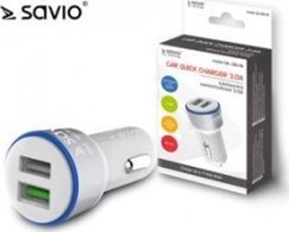 Attēls no Lādētājs Savio Car Quick Charge Charger LED Diode White