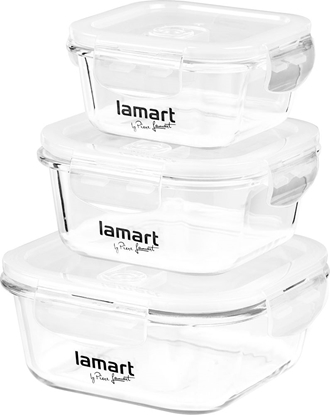 Picture of Lamart Zestaw szklanych pojemników na żywność 3szt. (LT6012)