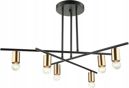 Attēls no Lampa wiszca Italux Lampa sufitowa nowoczesna industrialna NORMANI MDM3658/6 BK+BRO 6xE27 Italux