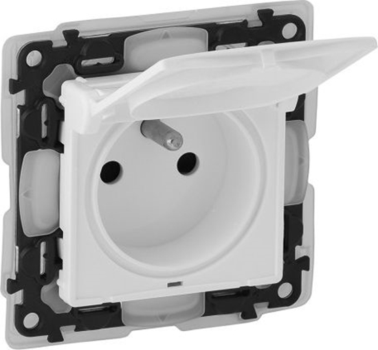 Изображение Legrand Gniazdo pojedyncze z/u 2P+Z IP44 z przesonami biay (753179)