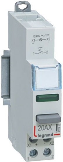 Picture of Legrand Przycisk moduowy 20A 1Z z lampk LED 12/48V zielon LP461 (412918)