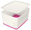 Picture of Leitz MyBox Storage tray Rectangular Acrylonitrile butadiene styrene (ABS) Pink, White