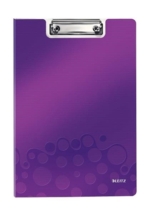 Attēls no Leitz WOW Clipfolder with cover clipboard A4 Metal, Polyfoam Purple