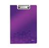 Picture of Leitz WOW Clipfolder with cover clipboard A4 Metal, Polyfoam Purple