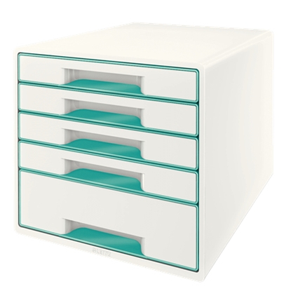 Picture of Leitz Wow Cube file storage box Rubber Turquoise, White