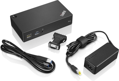 Изображение Lenovo ThinkPad USB 3.0 Pro Dock EU Wired USB 3.2 Gen 1 (3.1 Gen 1) Type-A Black