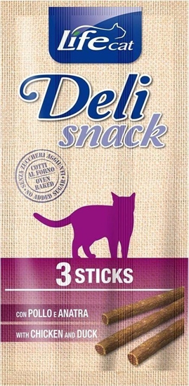 Изображение Life Pet Care Life Cat Deli Duck + Chicken 3szt x 5g Deli Snacks