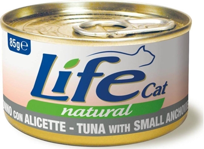 Picture of Life Pet Care LIFE CAT pusz.85g TUNA + SMALL ANCHOVIES WHITEBAITS/SZPROTKA/24