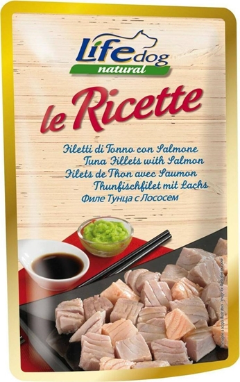 Picture of Life Pet Care LIFE DOG sasz.95g TUNA + SALMON LE RICETTE /30
