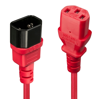 Attēls no Lindy 1m C14 to C13 Extension Cable, red