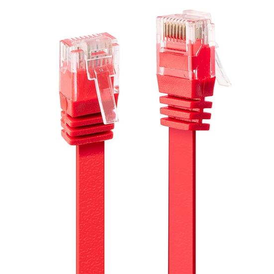 Picture of Lindy 1m Cat.6 U/UTP Flat Cable, Red
