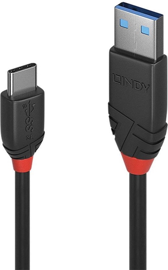 Picture of Lindy 1m USB 3.2 Type A to C Cable 3A, Black Line