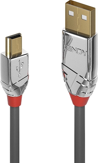 Изображение Lindy 2m USB 2.0 Type A to Mini-B Cable, Cromo Line