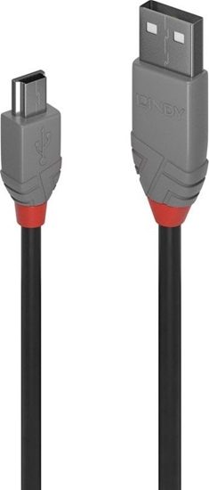 Изображение Lindy 3m USB 2.0 Type A to Mini-B Cable, Anthra Line