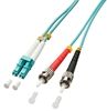 Picture of Lindy 5.0m OM3 LC - ST Duplex fibre optic cable 5 m Turquoise