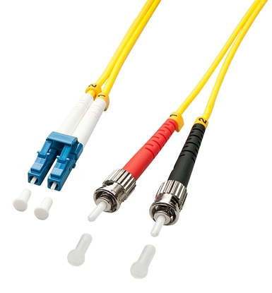Изображение Lindy 5.0m OS2 LC - ST Duplex fibre optic cable 5 m Yellow