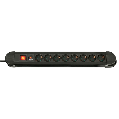 Picture of Lindy 73104 power extension 8 AC outlet(s) Indoor Black