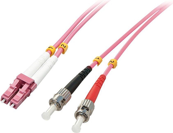 Picture of Lindy 46354 fibre optic cable 10 m LC ST OM4 Pink