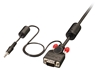 Изображение Lindy VGA & Audio Cable M/M, black, 2m