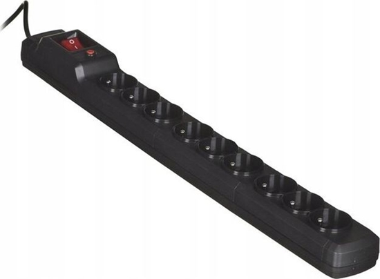 Picture of Listwa zasilajca Activejet Combo przeciwprzepiciowa 9 gniazd 3 m czarna