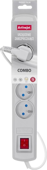 Изображение Listwa zasilajca Activejet Combo przeciwprzepiciowa 5 gniazd 3 m szara (ACP-5GN 3M SZ                  )