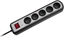 Attēls no Listwa zasilajca LechPol przeciwprzepiciowa 5 gniazd 1.5 m czarno-srebrna (4996)