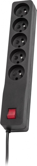 Изображение Listwa zasilajca Lestar ZX 510 przeciwprzepiciowa 5 gniazd 1.5 m czarna