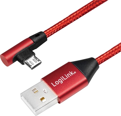 Attēls no Kabel USB LogiLink USB-A - microUSB 0.3 m Czerwony (CU0149)