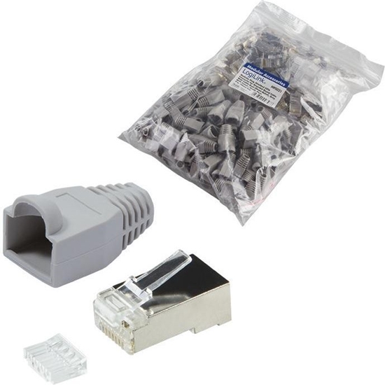 Picture of Logilink Steckverbinder CAT6 RJ45 100er Set, geschirmt,grau