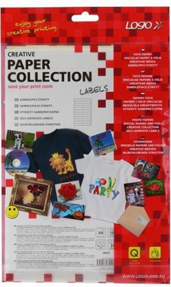 Изображение Logo Etykiety tabelaryczne A4, dwurzdowe, biae, 24 etykiety, 10 szt. (32107)