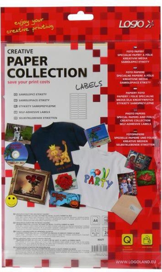 Picture of Logo Etykiety tabelaryczne A4, dwurzdowe, biae, 24 etykiety, 10 szt. (32107)