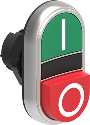 Attēls no Lovato Electric Napęd przycisku podwójny zielony/czerwony O - I z samopowrotem wystający / płaski (LPCB7223)