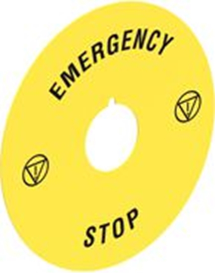 Picture of Lovato Electric Szyld opisowy EMERGENCY/STOP fi 90mm (LPXAU113)