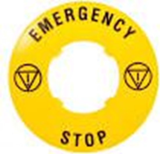Изображение Lovato Electric Szyld opisowy fi 60mm EMERGENCY/STOP (LPXAU115)