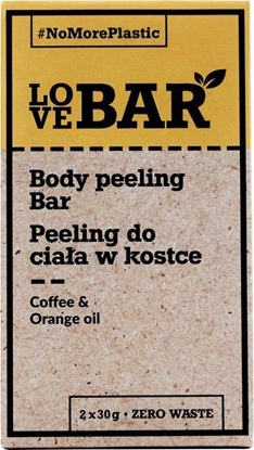 Picture of Love Bar Body peeling bar do ciała w kostce kawa pomarańczowy Olejek 2x30g